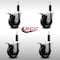Service Caster 4'' SS Phenolic Swivel 1'' Expanding Stem Caster Set Total Lock Brake, 4PK SCC-SSEXTTL20S414-PHS-1-4 - alternate 2